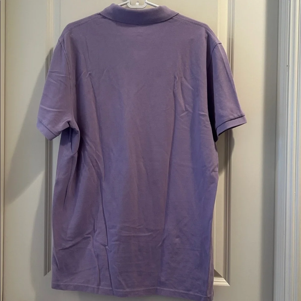 J. Crew 1/4 button Polo Short Sleeve Slim Fit Shirt cotton men’s size L lavender